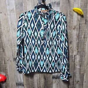 Tory Burch Multicolor Geometric Print Blouse